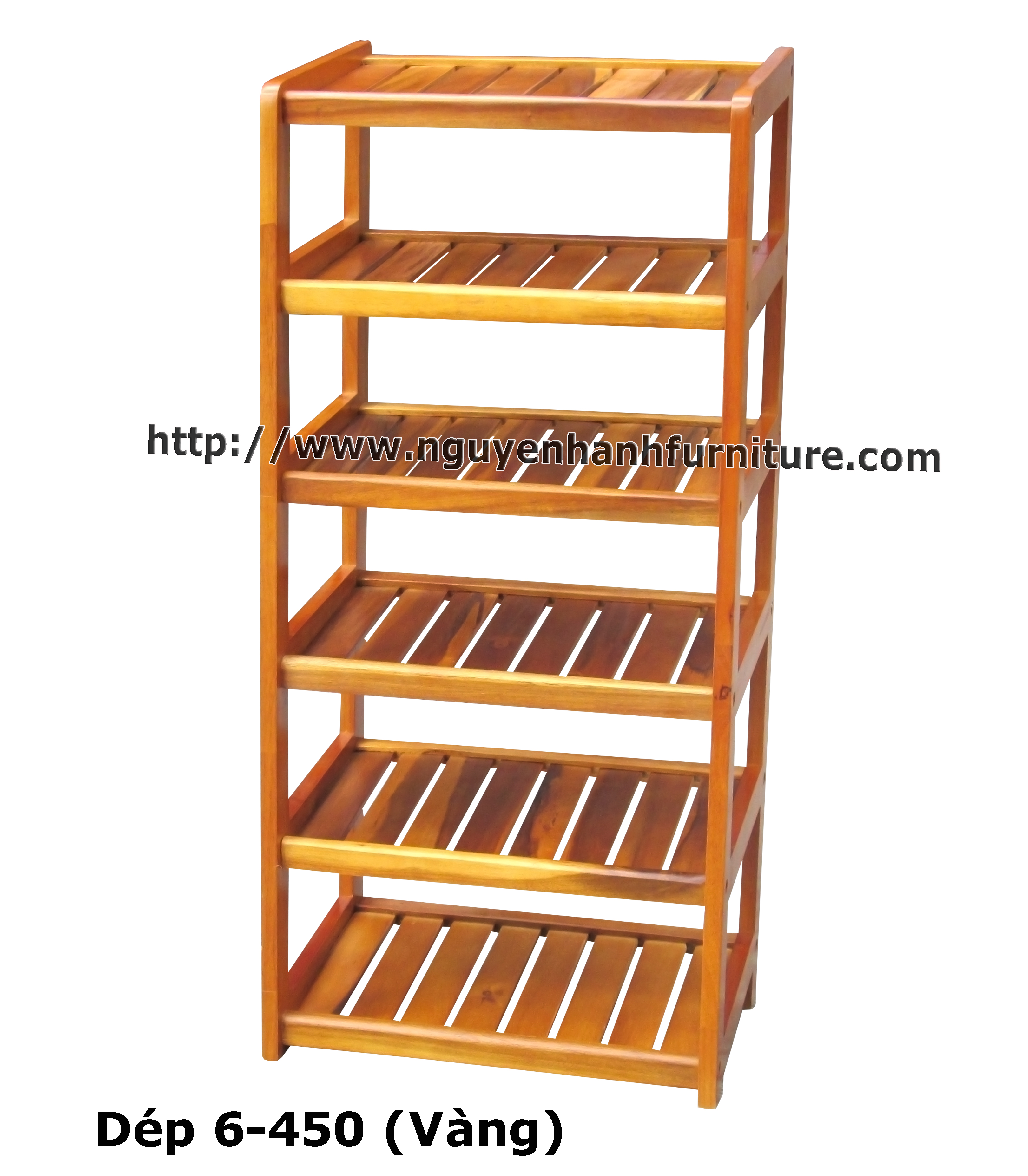 Name product: Shoeshelf 6 Floors 450 with sparse blades (Yellow) - Dimensions: 45 x 30 x 98 (H) - Description: Wood natural rubber